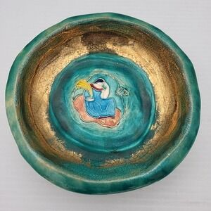 Vintage Zodiac‎ Virgo Signed Studio Pottery Bowl